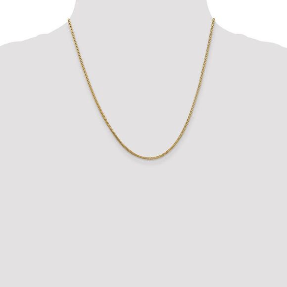 1.25mm 14k Yellow Gold Solid Franco Chain Necklace, 20 Inch - Picture 2 of 8